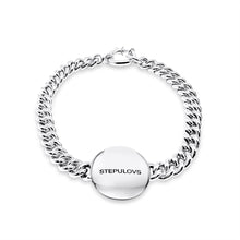 Lade das Bild in den Galerie-Viewer, Aurora Rebellion Silberarmband, massive runde Panzerkette, handgefertigter Sterling Silber Unikatschmuck. Stepulovs Jewelry,Hamburg