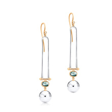 Lade das Bild in den Galerie-Viewer, Handgefertigte Zirkon Ohrhänger aus Silber und Gold mit Diamanten – STEPULOVS Jewelry Unikatschmuck Hamburg