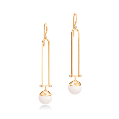 Ohrhänger aus Roségold mit Opalkugeln und Diamanten – exklusiver handgefertigter Schmuck aus Hamburg von STEPULOVS Jewelry