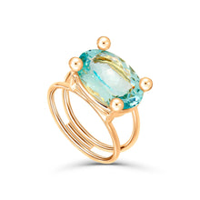 Lade das Bild in den Galerie-Viewer, Blossom Aquamarin Ring von STEPULOVS Jewelry – handgefertigter Unikatschmuck aus Goldschmiede nahe Hamburg.
