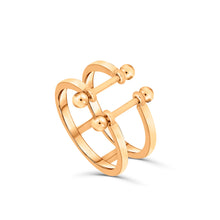 Lade das Bild in den Galerie-Viewer, Rebellion Goldring Doppelring in Gelbgold, luxuriöser Unikatschmuck von STEPULOVS Jewelry
